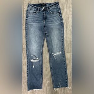 Silver Jeans Co. Women's Most Wanted Straight Crop Jeans Ripped W26 L27
